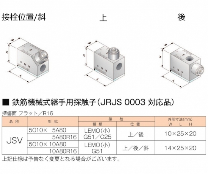 鉄筋機械式継手用探触子